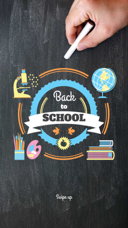 Back to Schools education and sciences icons Instagram Story – шаблон для дизайну