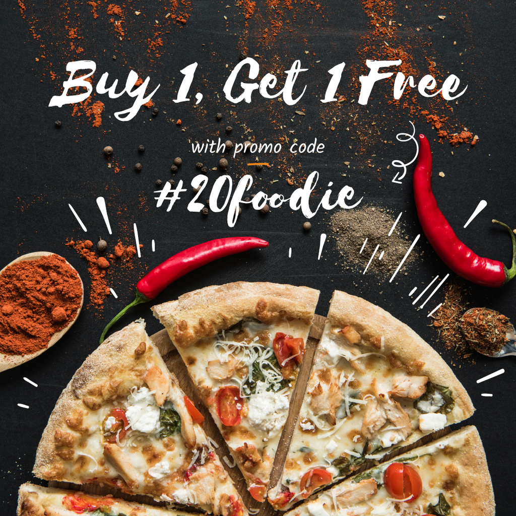 Pizza Special Offer with Red Pepper Instagram AD – шаблон для дизайна