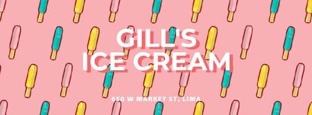 Ice cream popsicles Facebook Video cover – шаблон для дизайну