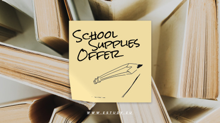 Modèle de visuel Back to School Sale Paper Books - Full HD video