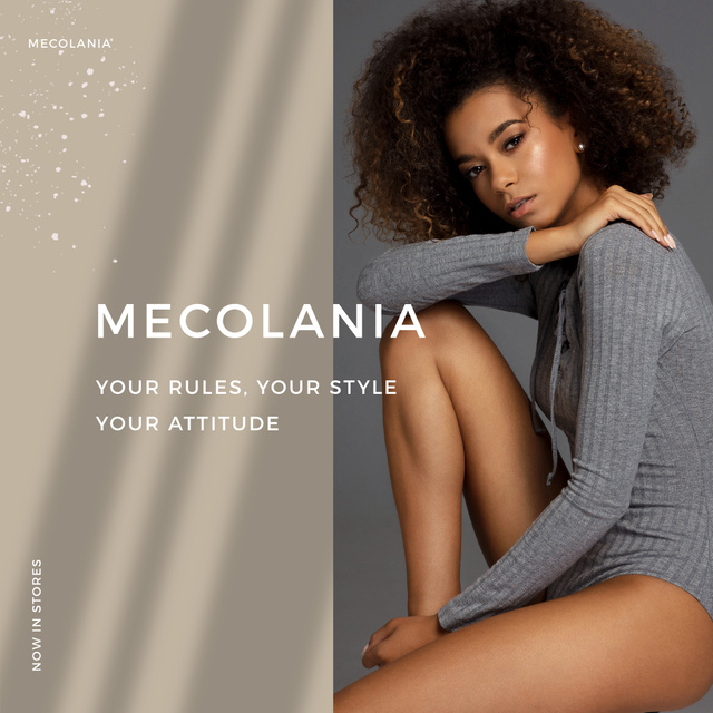 Fashion Offer with Young Attractive Woman Instagram Design Template