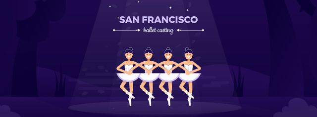 Designvorlage Ballerinas performing Swan Lake für Facebook Video cover