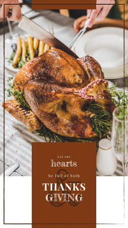 Plantilla de diseño de Roasted whole turkey on Thanksgiving Instagram Story 