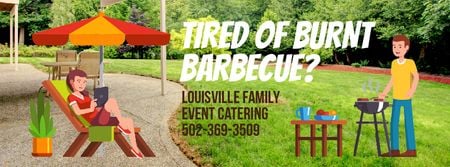 Szablon projektu Barbecue Invitation with Man by Grill Facebook Video cover