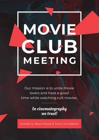 Plantilla de diseño de Movie club meeting Invitation Poster 