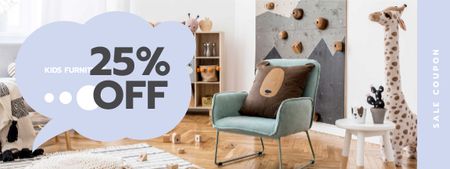 Kids Furniture sale with Cozy Nursery Coupon Design Template