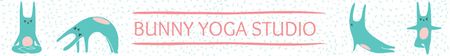 Platilla de diseño Yoga Studio Ad Bunny Performing Asana Leaderboard