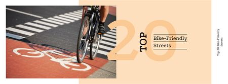 Plantilla de diseño de Riding bike in city Facebook cover 