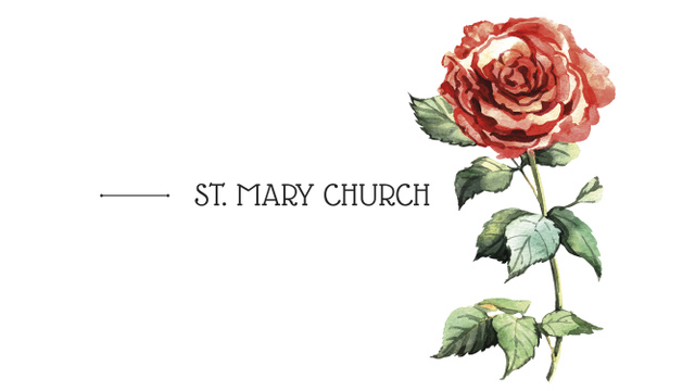 St. Mary Church with Rose illustration Youtube Design Template