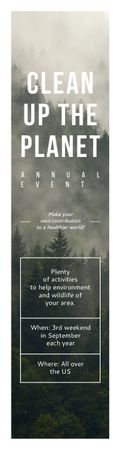 Ecological Event Announcement Foggy Forest View Skyscraper – шаблон для дизайну