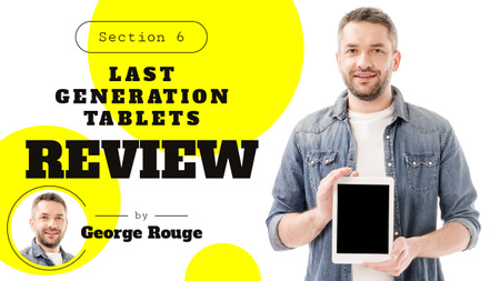 Gadget Review Man Holding Smartphone Youtube Thumbnail Design Template