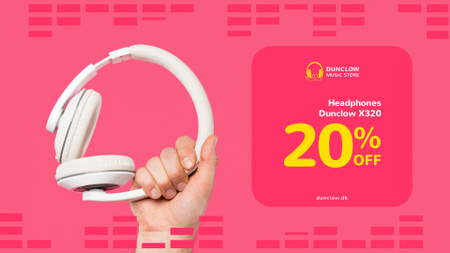 Special Sale with Man holding headphones Full HD video Design Template