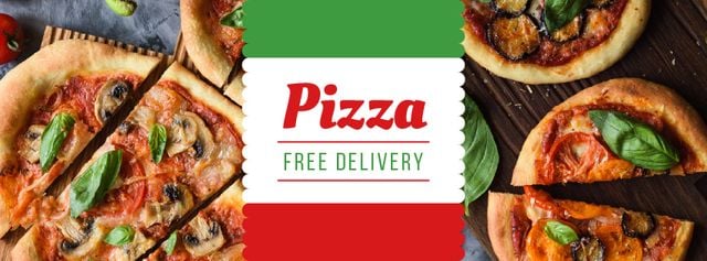 Plantilla de diseño de Pizza tasty slices for Delivery offer Facebook cover 