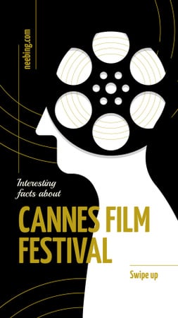Modèle de visuel Cannes Film Festival with Man silhouette - Instagram Story
