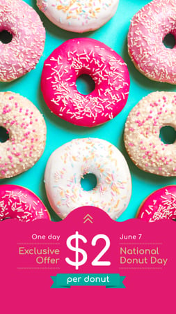 Delicious glazed Donuts Instagram Story Design Template
