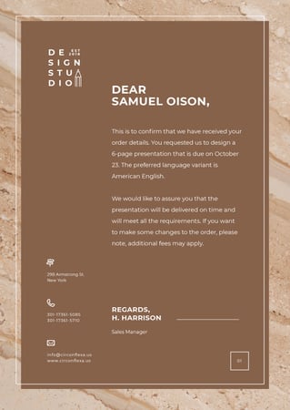 Designvorlage Design Agency official request für Letterhead