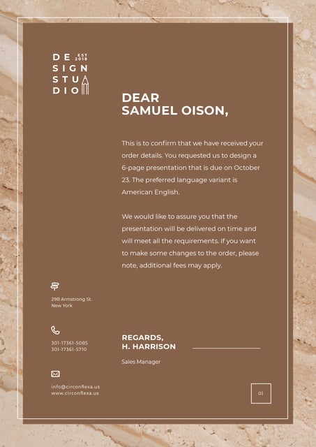 Modèle de visuel Design Agency official request - Letterhead