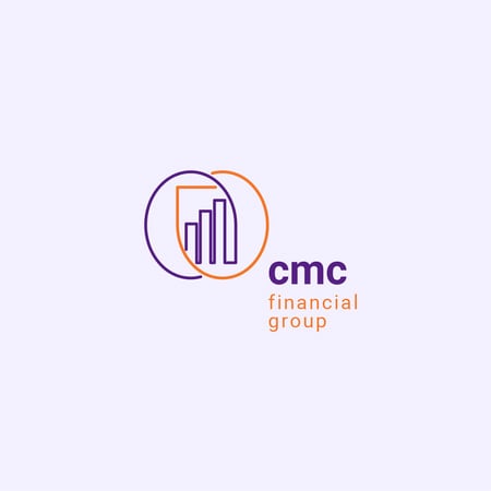 Financial Group Ad with Diagram Icon Logo Modelo de Design