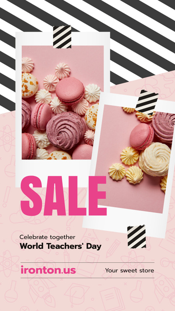 World Teachers' Day Sale Sweet Cookies in Pink Instagram Story Modelo de Design