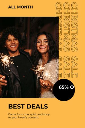 Couple with Sparkler for Christmas Sale Tumblr Design Template