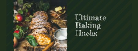 Ontwerpsjabloon van Facebook cover van zoet gebak voor het bakken van hacks