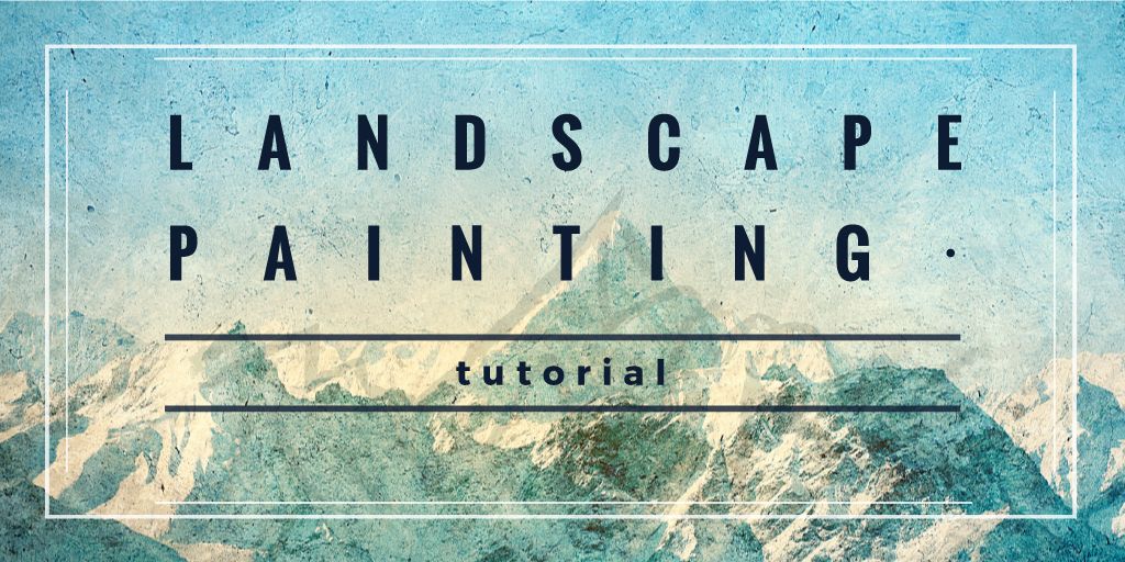 Ontwerpsjabloon van Twitter van Landscape painting tutorial