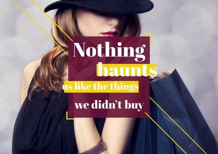 Quotation about shopping haunts Card Design Template