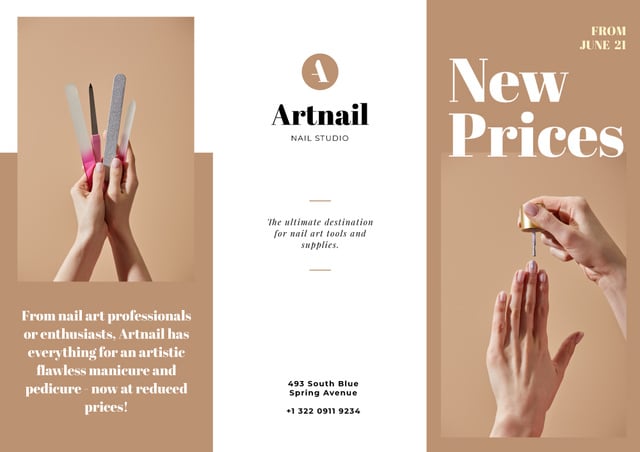 Platilla de diseño Nail Studio services offer Brochure