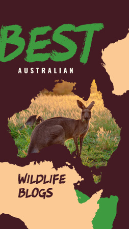 Wild kangaroo in nature Instagram Story Design Template