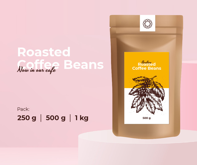 Ontwerpsjabloon van Facebook van Coffee Roastery promotion with Beans