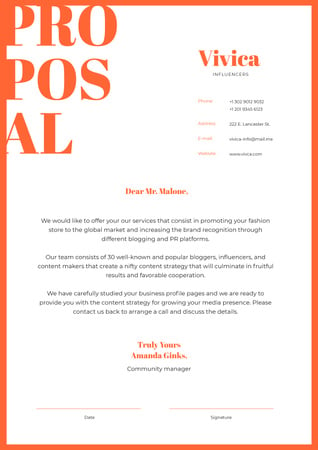 Marketing Agency services proposal Letterhead Design Template