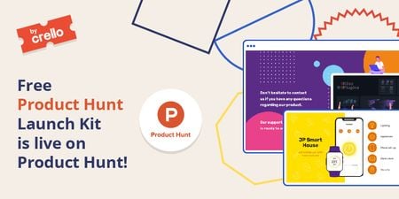 Designvorlage Product Hunt Launch Kit-Angebot mit Bildschirm für digitale Geräte für Twitter