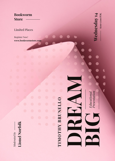 Educational event announcement on Pink paper sheet Invitation Modelo de Design