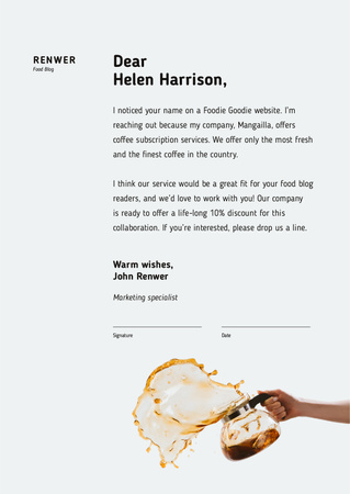 Coffee subscription services offer Letterhead – шаблон для дизайну
