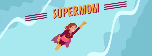 Superwoman Flying in the Sky Facebook Video cover Design Template