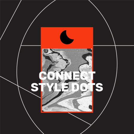 Designvorlage Creative Style Inspiration on black background für Instagram