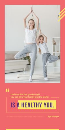 Mother and daughter doing yoga Graphic Design Template