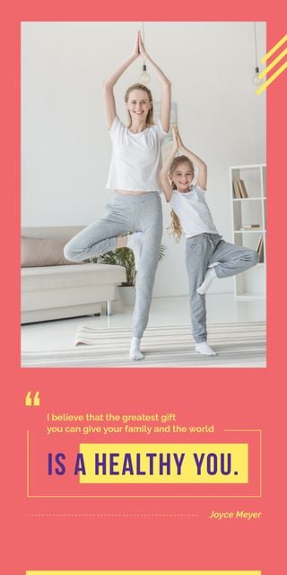 Mother and daughter doing yoga Graphic Modelo de Design
