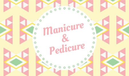 Manicure and pedicure Offer Business cardデザインテンプレート