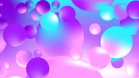 Plantilla de diseño de Bright Bubbles digital pattern Zoom Background 