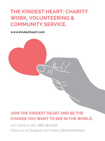 Plantilla de diseño de Charity event Hand holding Heart in Red Poster US 