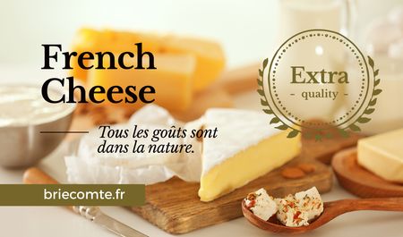 French Cheese Advertisement Business cardデザインテンプレート