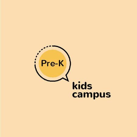 Ontwerpsjabloon van Animated Logo van Kids Campus-advertentie met tekstballonpictogram