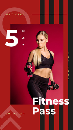 Template di design Woman exercising with dumbbells Instagram Story