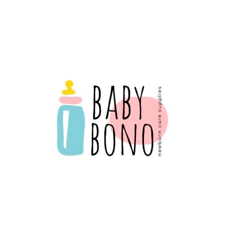 Kids' Products Ad with Baby Bottle Icon Animated Logo Design Template