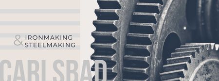 mozgó fém fogaskerekek Facebook cover tervezősablon