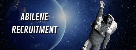 Recruitment services Astronaut in outer space Facebook Video cover Design Template