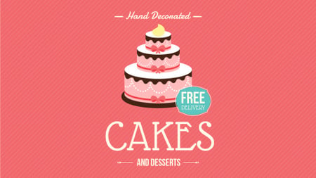 Bakery Ad with Layered Pink Cake Full HD video Modelo de Design