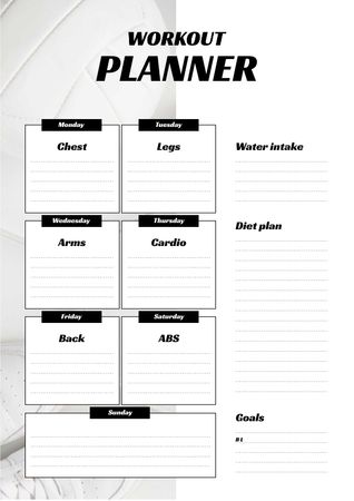 Simple Weekly Workout Plan Schedule Planner Design Template