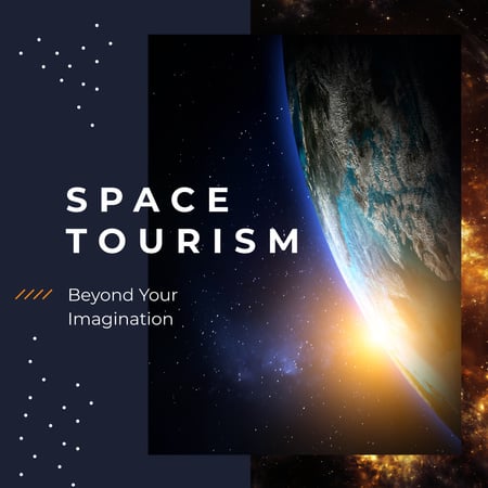 Earth view from space Instagram Design Template